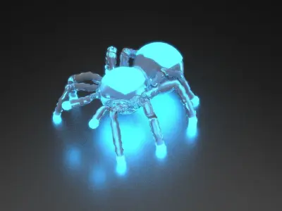 spider glow in Low-poly 3D model