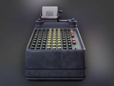 Old Calculator Low-poly 3D model