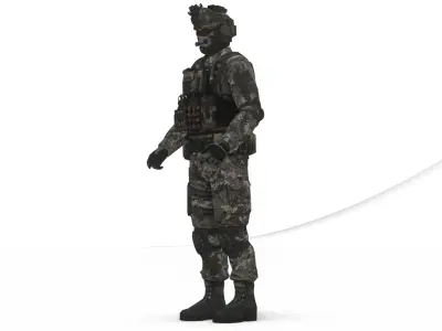Elite Special Forces Soldier Game-Ready Rigged 3D Model Low-poly 3D model