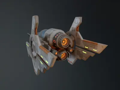 Starship Jet Low-poly 3D model