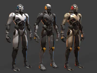 Sci-Fi Robot  AAA Game Ready Character with 8K PBR materials Low-poly 3D model