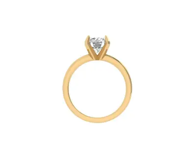 Solitaire Engagement Ring 3D print model 35