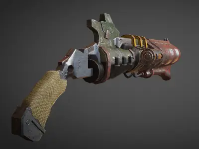 3D lowpoly shotgun-Game ready gun from game doomsday Low-poly 3D model