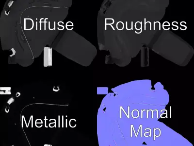 Sleek Black Raft model pack Low-poly 3D model