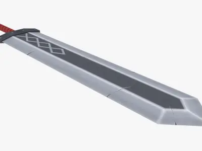 Handpainted Greatsword Low-poly 3D model