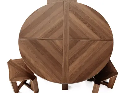 Monotropa Berber Table and Stool Set 3D model