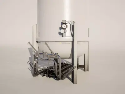 LNG Storage Tank Vertical Low-poly 3D model