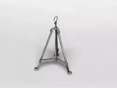 Adjustable Metal Tripod Stand with Hook 3D model