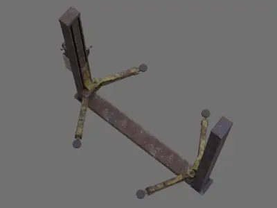 Two Post Lift 1C Low-poly 3D model