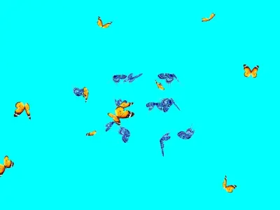 beautiful butterflies Low-poly 3D model