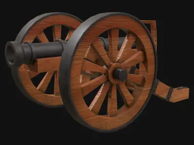 Cannon-1 Low-poly 3D model