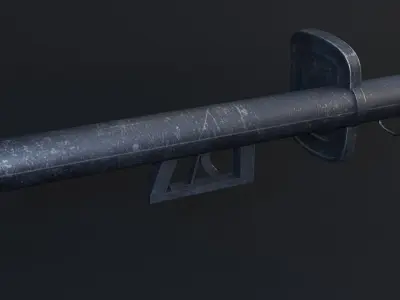 Bazooka Game Ready 3D Model grenade launcher Low-poly 3D model