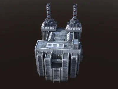 Factory Building - Industrial - Power Plant 3D model