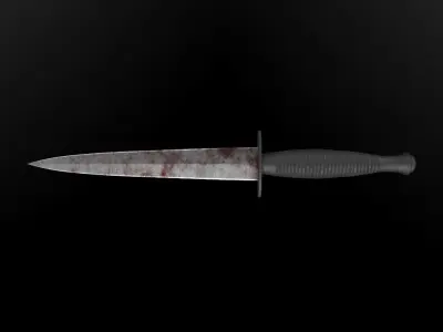 Fairbairn Sykes fighting knife Free low-poly 3D model purchase