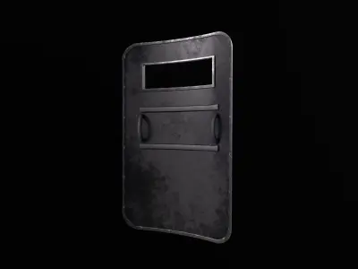 Police Riot Shield Free low-poly 3D model