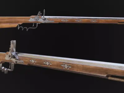 Bandollet rifle lowpoly Low-poly 3D model