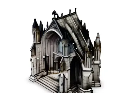 Gothic Church 3D Model Low-poly 3D model