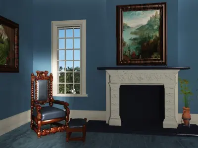 Antique Throne Chair 3D model