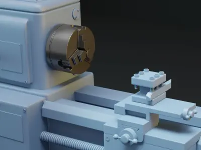 Old Lathe Machine Free 3D print model