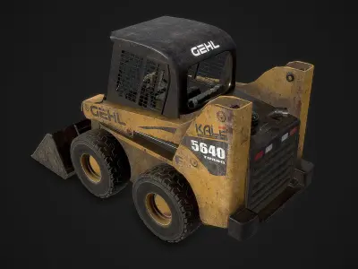 Skidloader PBR 3D Model skid loader Low-poly 3D model