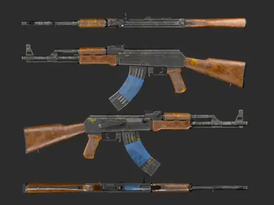 AK-47 Avtomat Kalashnikova Game Ready Low-poly 3D model