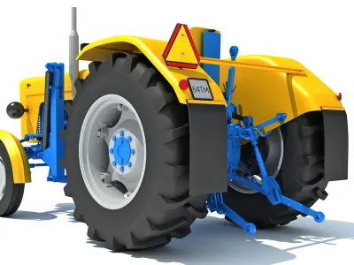 Old Classic Tractor 3D model