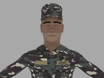 Armed Force of The Philippines ARMY3D model LOW-POLY RIGGED Free low-poly 3D model