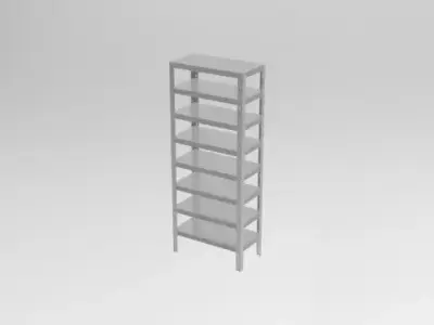 metal shelving unit 3D model