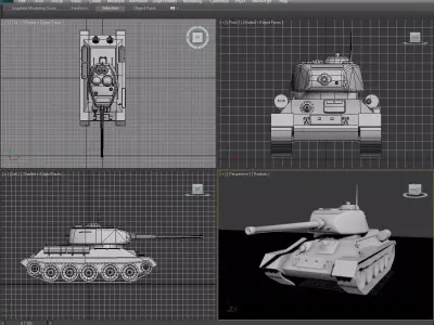 Tank T34-85 Low-poly 3D model