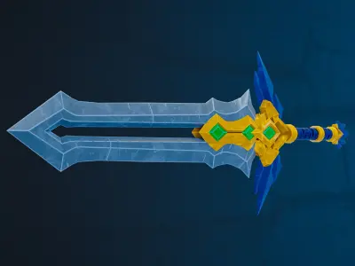 Crystal Sword Low-poly 3D model purchase
