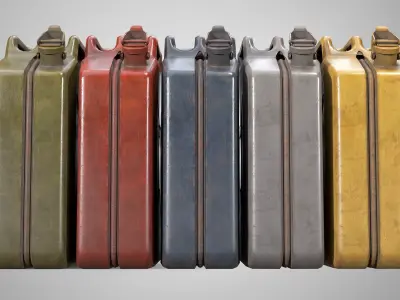 Classic Metal Jerrycan - Vintage Fuel Gas Oil Can AAA Game Ready Low-poly 3D model