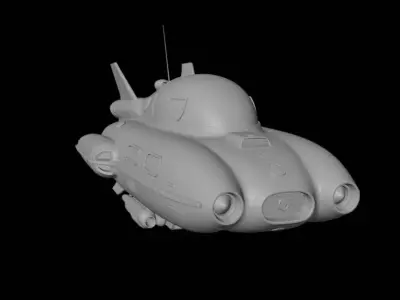 Retro Futuristic Rocket Car 3D model
