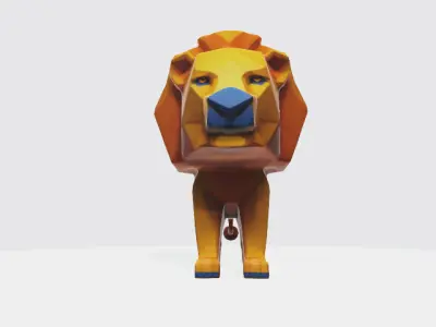 Lowpoly lion Low-poly 3D model