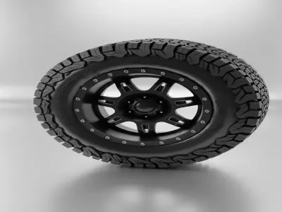 Off Road Tire and Rim 3D Model  3D model