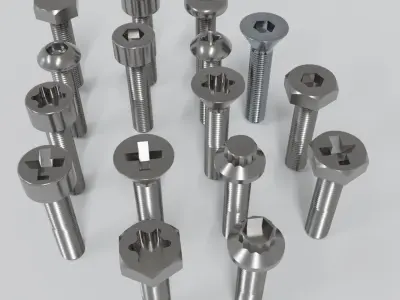 Bolt and nuts  3d model 3D model