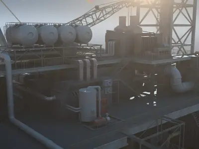 oil platform 3D model 4