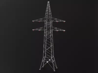 hight voltage tower Low-poly 3D model