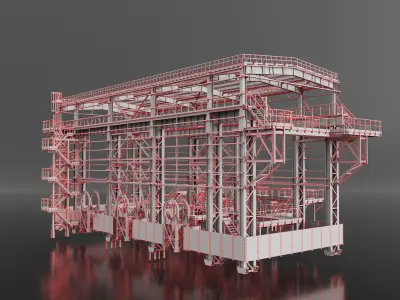 Industrial Metal building 3D model purchase