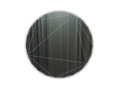 Mirror Moon - Modern Circular Wall Mirror with Metal Frame 3D model