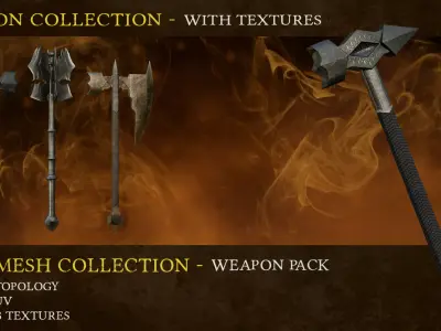 Weapons Pack Free low-poly 3D model