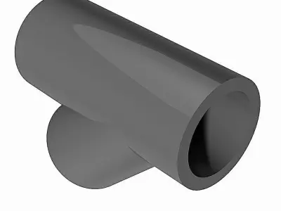 PVC Tees 45 Degrees - Socket Ends -  Free 3D model