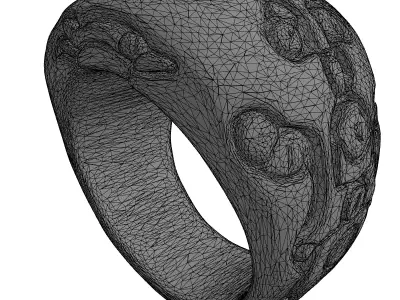 Futuristic Cybernetic SciFi Ring Low-poly 3D model