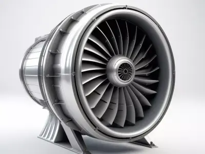Futuristic Jet Turbine Ceramic Blades 3D model