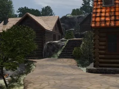 Mountain Village 3D model 5