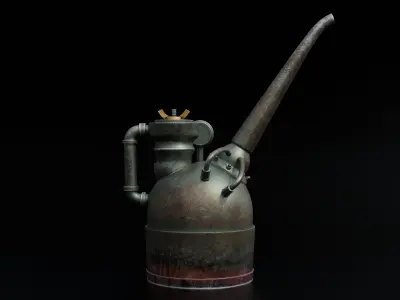 Vintage oil boiler Free low-poly 3D model