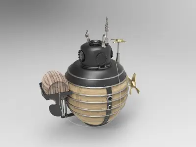 historical concept of old submarines 3D model