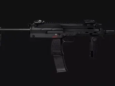 MP7 Submachine Gun Low-poly 3D model