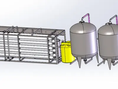 20T Two-Stage Water Treatment System 3D model