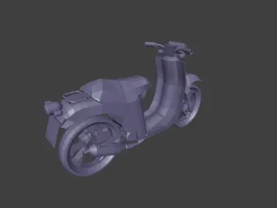 Scooter Low-poly 3D model 4