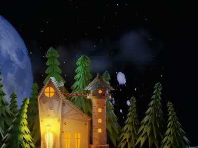 house in the clouds 3D model